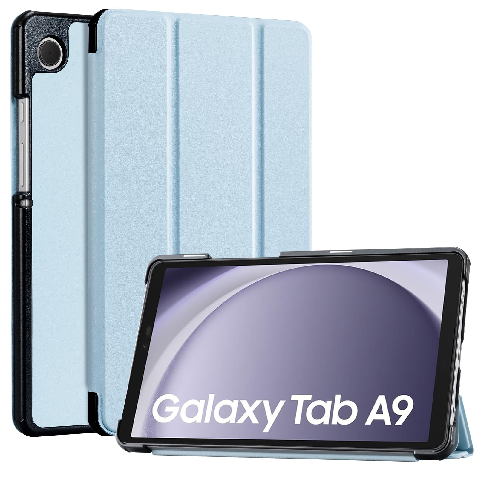 CoBak Hülle für Samsung Galaxy Tab A11 (2025) / A9 2023 (SM-X110/X115) 8,7 Zoll, Neues PU-Leder Dreifachklapp Ständer Schutzhülle mit Auto Schlaf/Wach Funktionn (Hellblau)