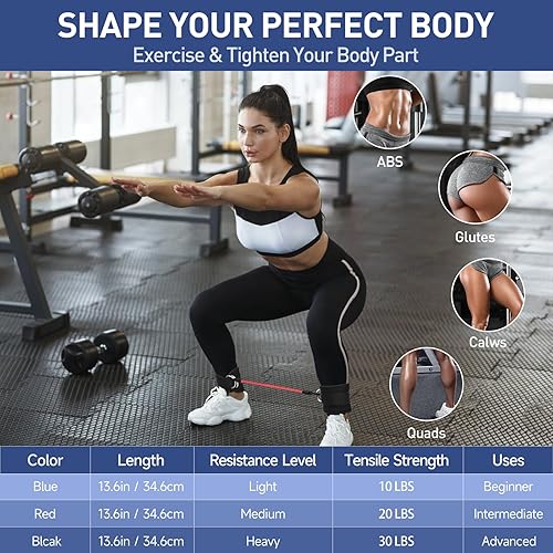 Miniatura 3 de Resistance Bands for Working Out Women Booty Bands for Working Out Women, Ankle Resistance Bands with Cuffs for Working Out Kickbacks and Glutes &