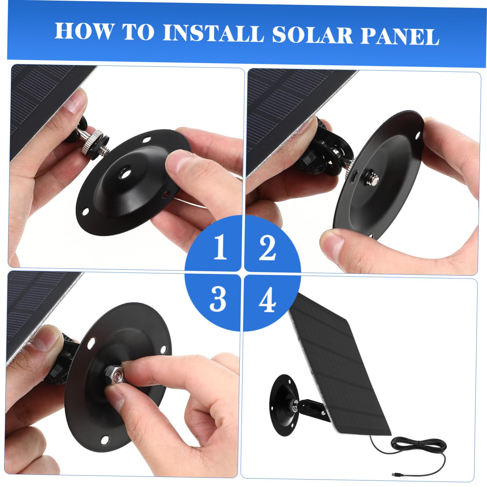 Panneau Solaire Monocristallin Mural 20W pour Caméra de Sécurité