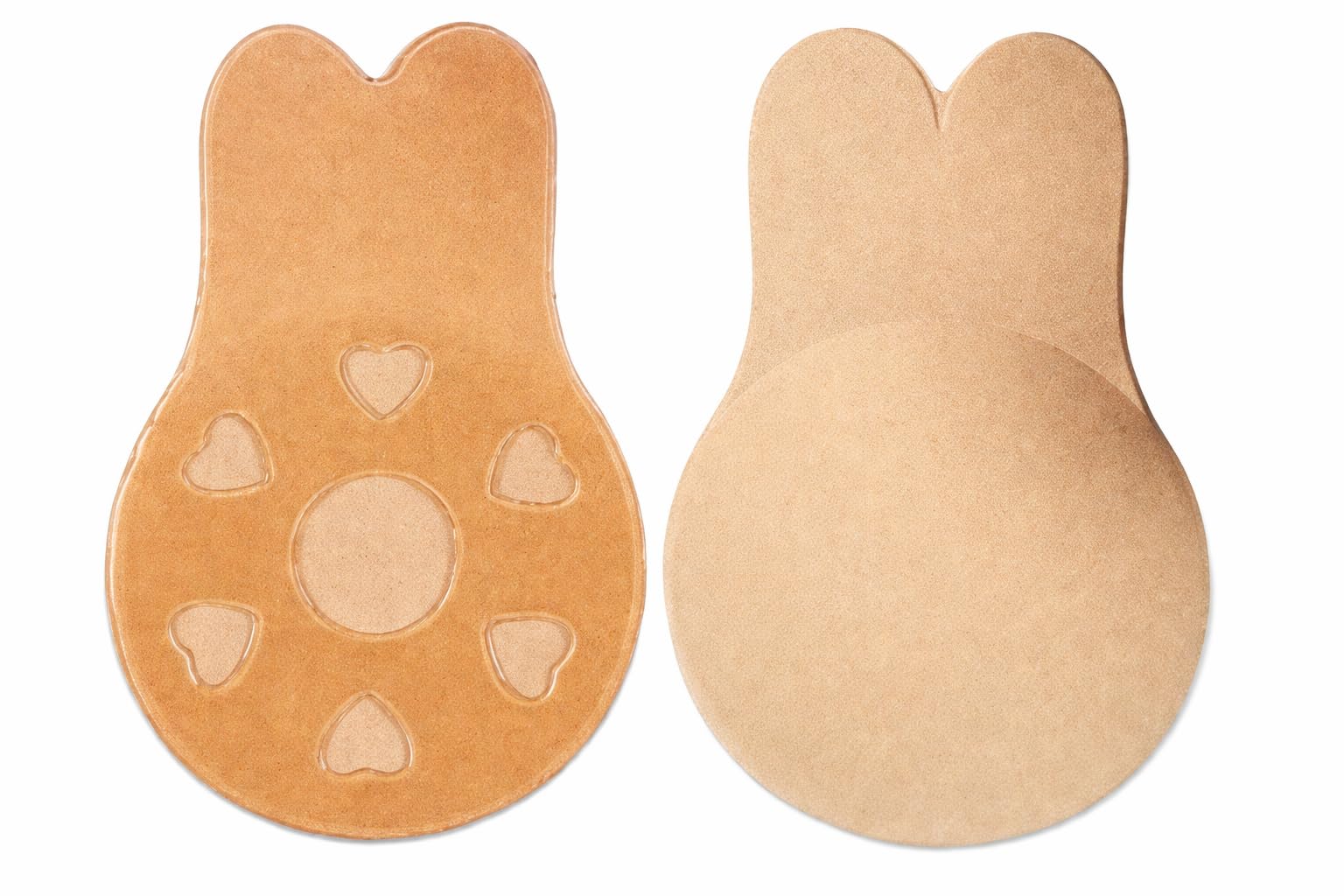 Women’s Sticky Strapless Backless Bra Reusable Self Adhesive Nipple Cover with Instant Breast Lift Invisible Push Up Wire Free Silicone Bra for Backless Dress (1 Pair) Beige-image-43