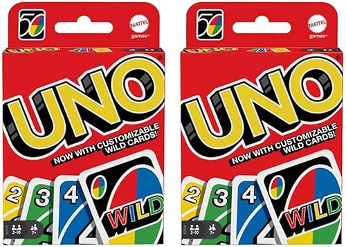 Mattel 4347154784 Uno - Juego de cartas (2 unidades), color rojo