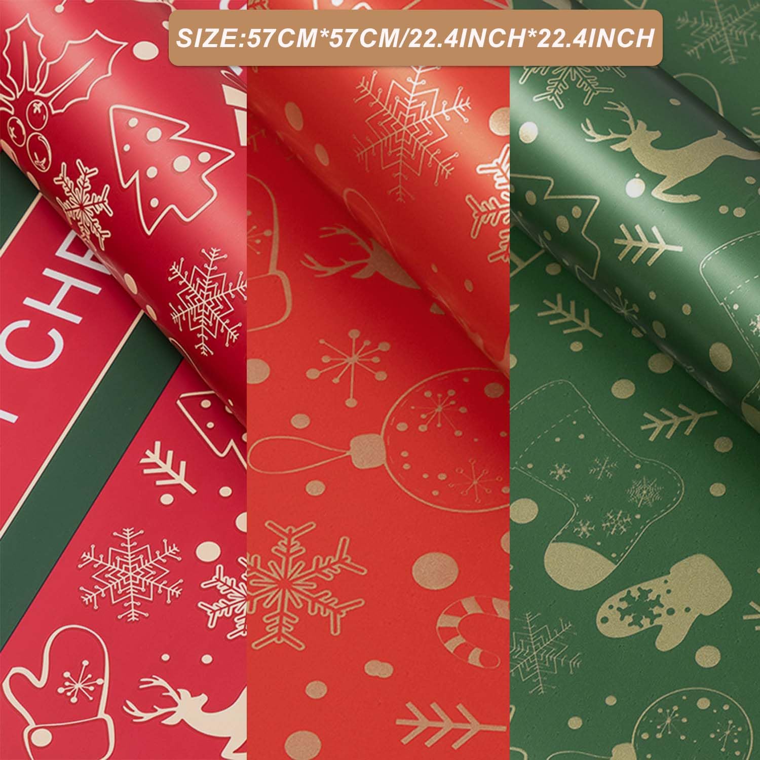 Lot De 20 Feuilles De Papier Cadeau Traditionnel De Noël