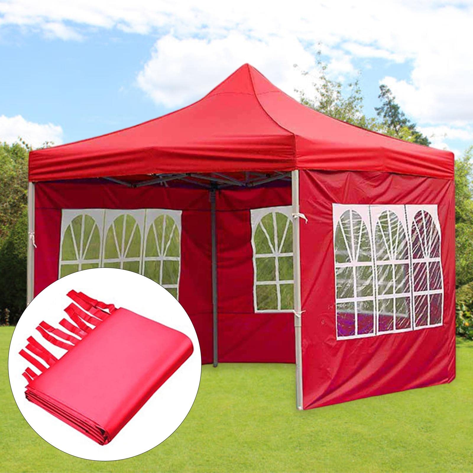 CALANDIS 1X Gazebos Tent 3X2M Camping Outdoor Canopy Mesh Side Wall Party Red