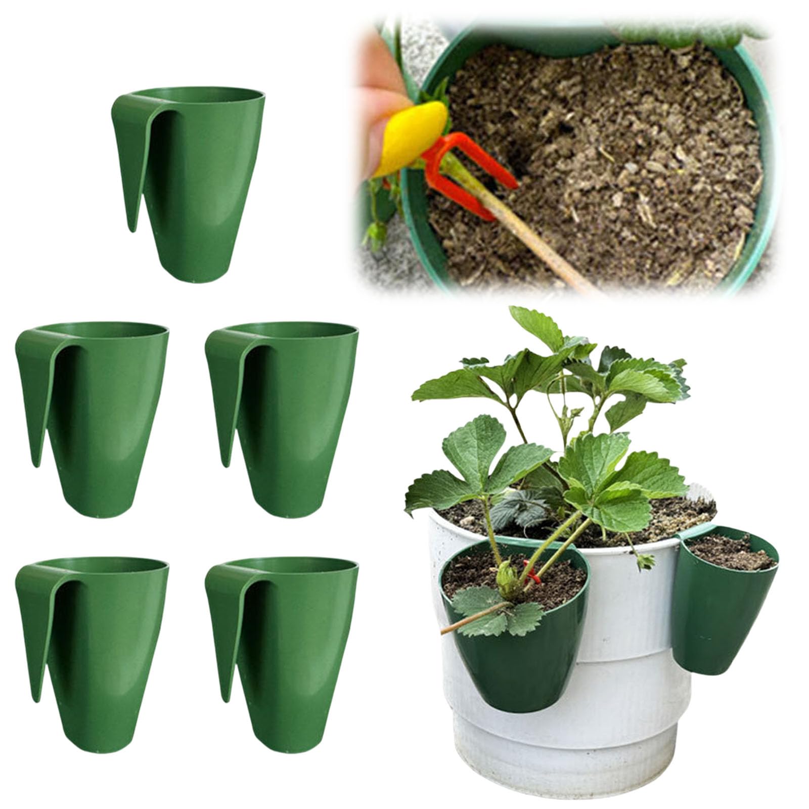 Strawberry Root Propagation Kit with Forks, Side‑Hanging Breathable Seedling Pots, Strawberry Propagation Cups, Multifunctional Plant Kit for Indoor Outdoor Transplanting Gardening