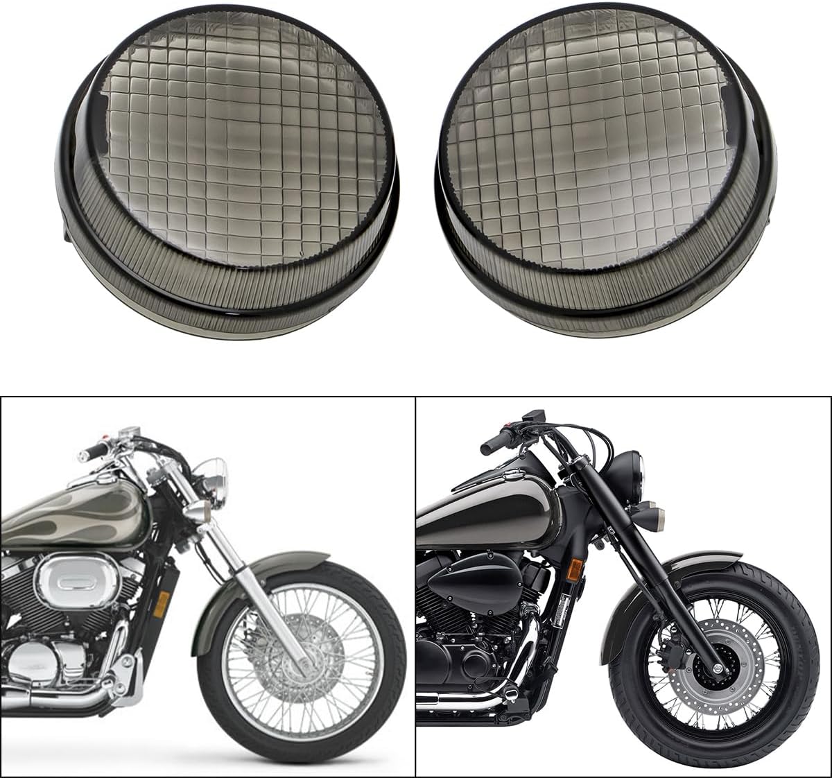 Motorcycle 2pcs Turn Signals Light Lens Covers for 1998-2018 Honda Shadow Phantom Spirit Fury Interstate Metropolitan Valkyrie 1300 600 750 VT750 VT1300,Smoke
