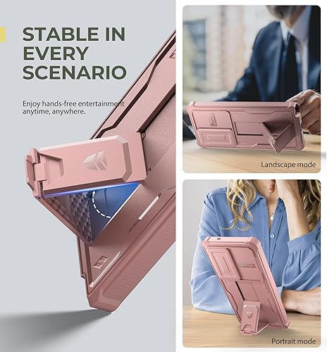 Vista 87 de Dexnor Funda para Samsung Galaxy S24 Plus con cubierta deslizante integrada para cámara, protector de pantalla y soporte, a prueba de golpes, funda