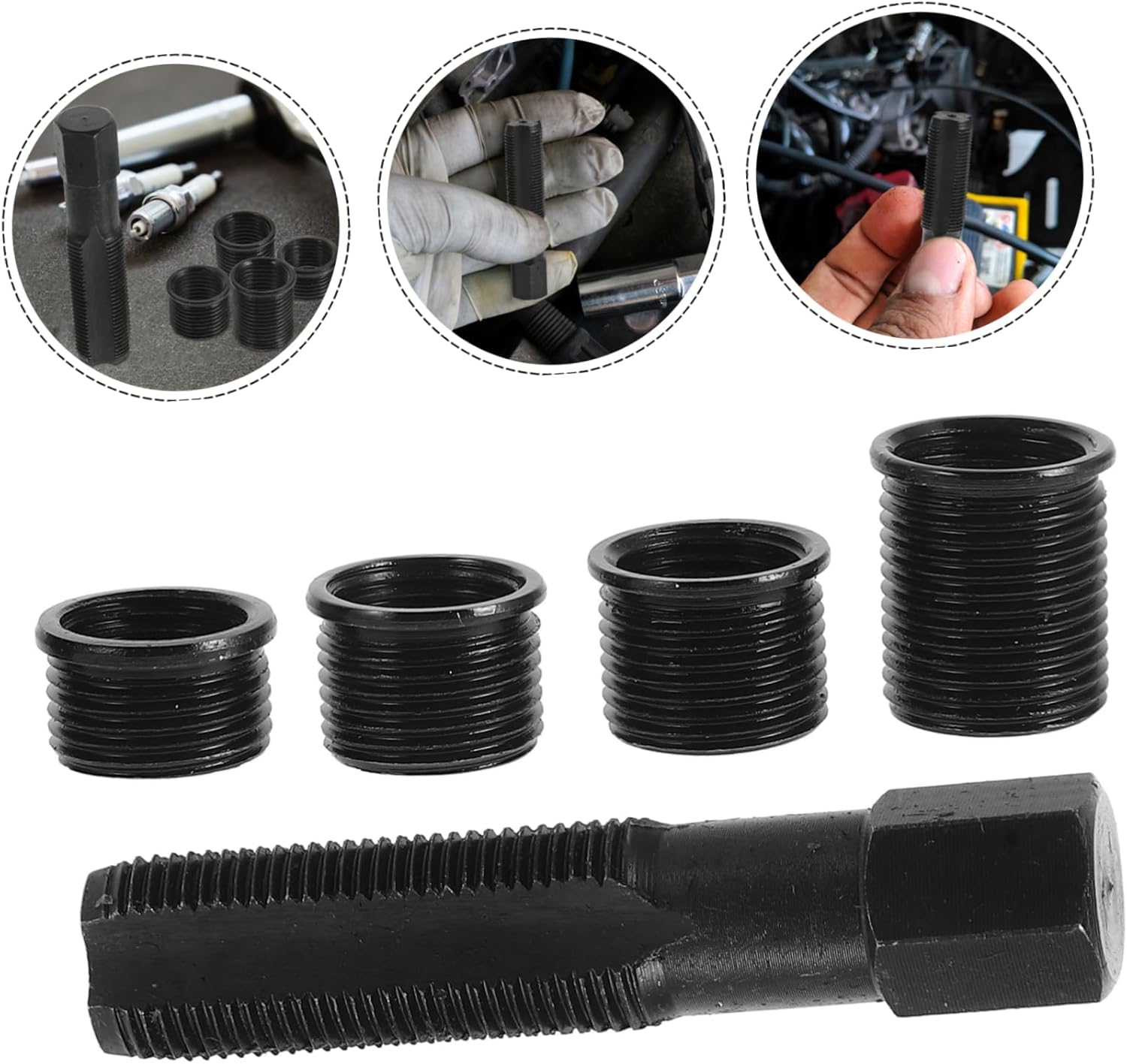 1set Spark Thread Repair Tool Construction for Automotive Engine Thread Restoration Compatible Various Car Models Easy to Use Spark Repairing Kit