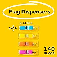 Vista 2 de Post-it Flags, 35/Dispenser, 4 Dispensers/Pack, .47 in Wide, Assorted Bright Colors (683-4AB)