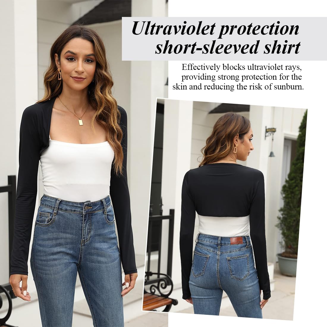 Armstulpen Damen, UV-Schutz Bolero, Kühlende Arm Sleeve, Kurze Sonnenschutzoberteile, Kühlschal Armmanschettes, Kühlschal Armmanschetten mit Fingerlöchern, Fingerlose Handschuhe Ärmel (Grau)