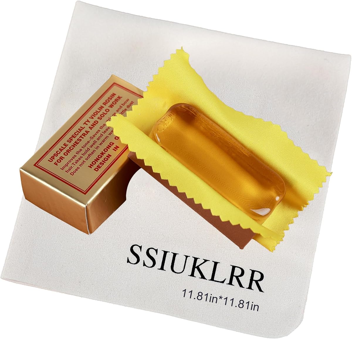 Rosin Violin Rosin,Violin,Viola & Cello Rosin for Bow,Smooth Bows Movement,Excellent String Grip,Light Low Dust,Natural Rosin with Cleaning Cloth,Professional Rosin for Violin,Viola and Cello Bow
