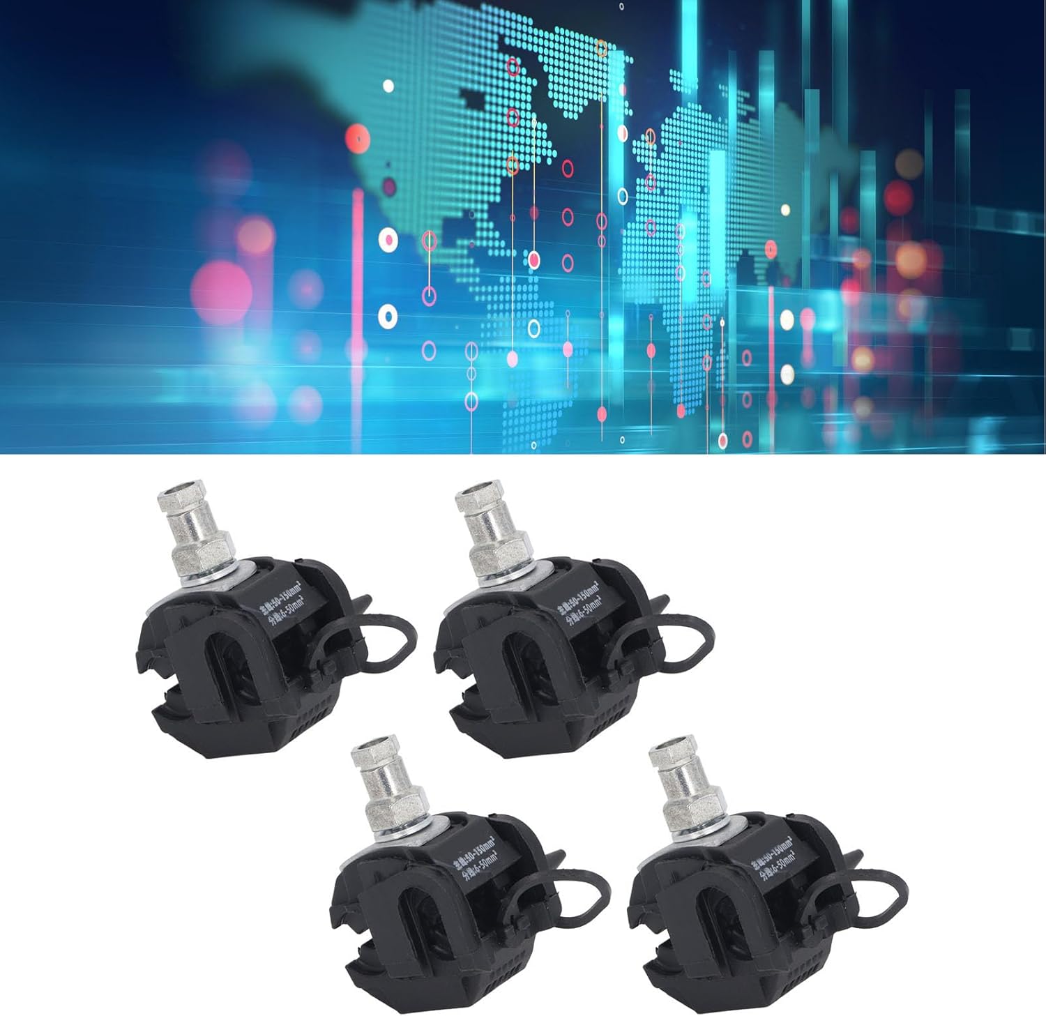 5 Pcs Insulation Piercing Connector, 1KV No Peeling Piercing Clamp High Low Voltage Cable Splitter Non Breaking Wire Insulation Puncture Wire Clamp (JJC-4)