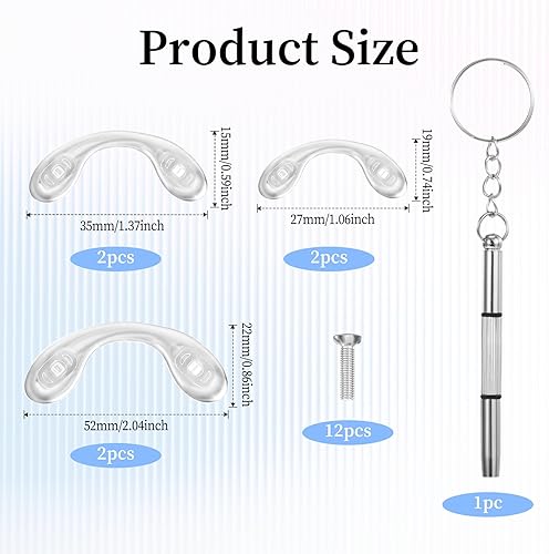 Miniatura 2 de 6 piezas de puente nasal para lentes, anteojos, almohadillas de nariz, lentes en forma de U, correa de puente de sillín puente de silicona