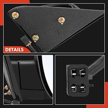 A-Premium Pair (2) Driver and Passenger Side Power Door Mirror | Compatible with Chevy & GMC - Silverado, Blazer, C/K 1500 2500 3500, Tahoe, Sierra, Yukon - Non-Heated Manual Folding
