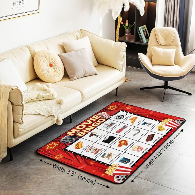 Alfombra temática vintage 3x5 para sala y cuarto miniatura 3