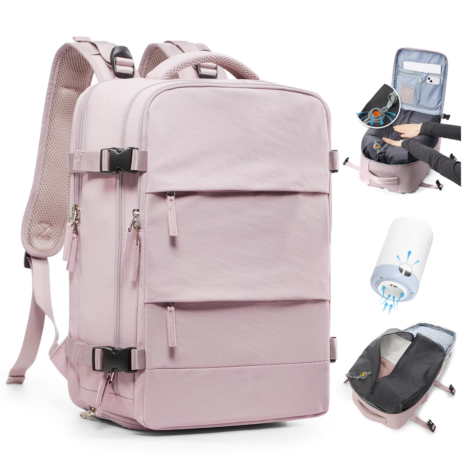 BJLFS Borse da Cabina per Ryanair 40x30x20 Zaino Wizzair Sottovuoto da viaggio 40x20x25 Bagaglio a Mano con compressione sottovuoto,Zaino Easyjet 45x36x20,Zaini Casual per laptop da 14 pollici