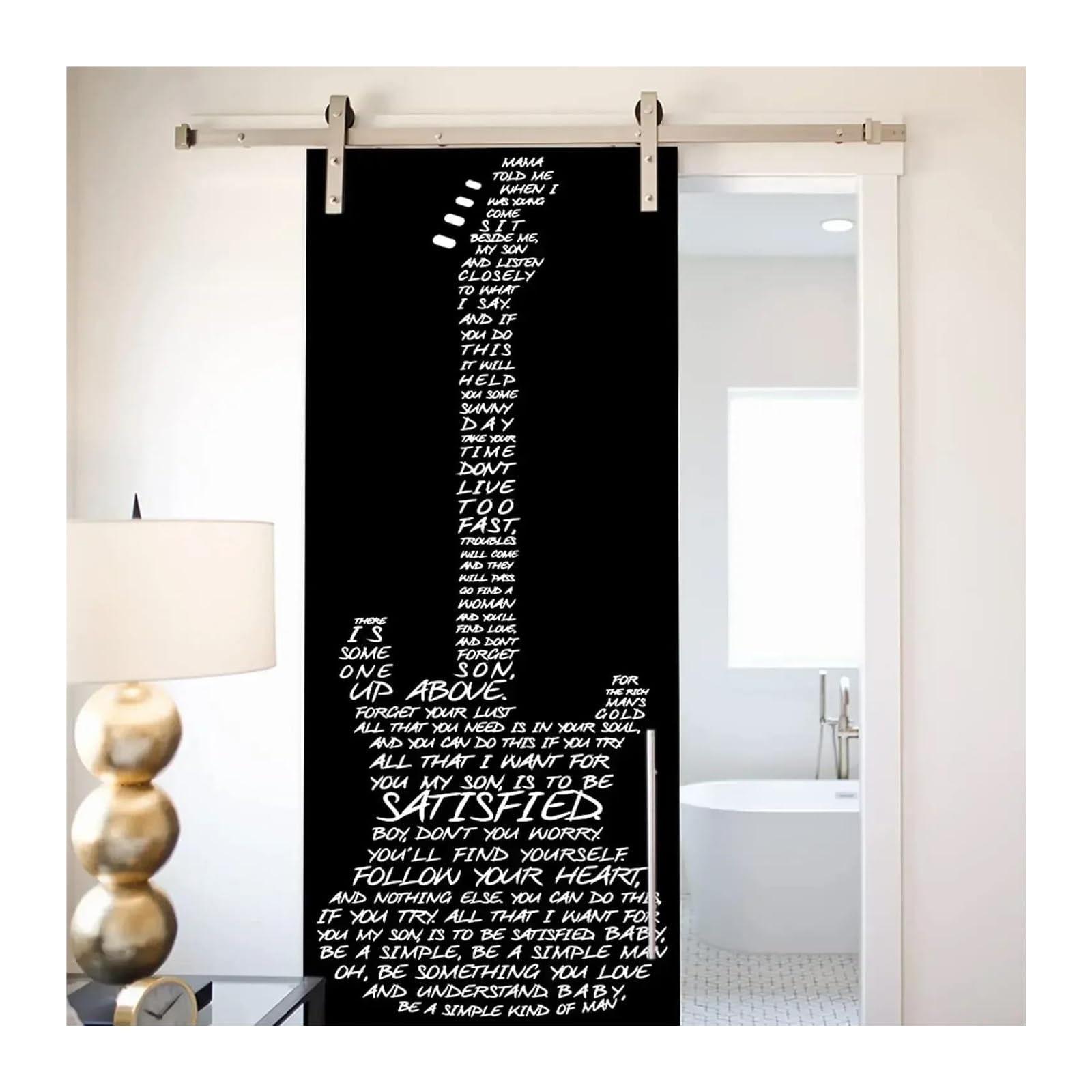 Autocollant mural rock hippie en vinyle adhésif 3D avec motifs instruments de musique