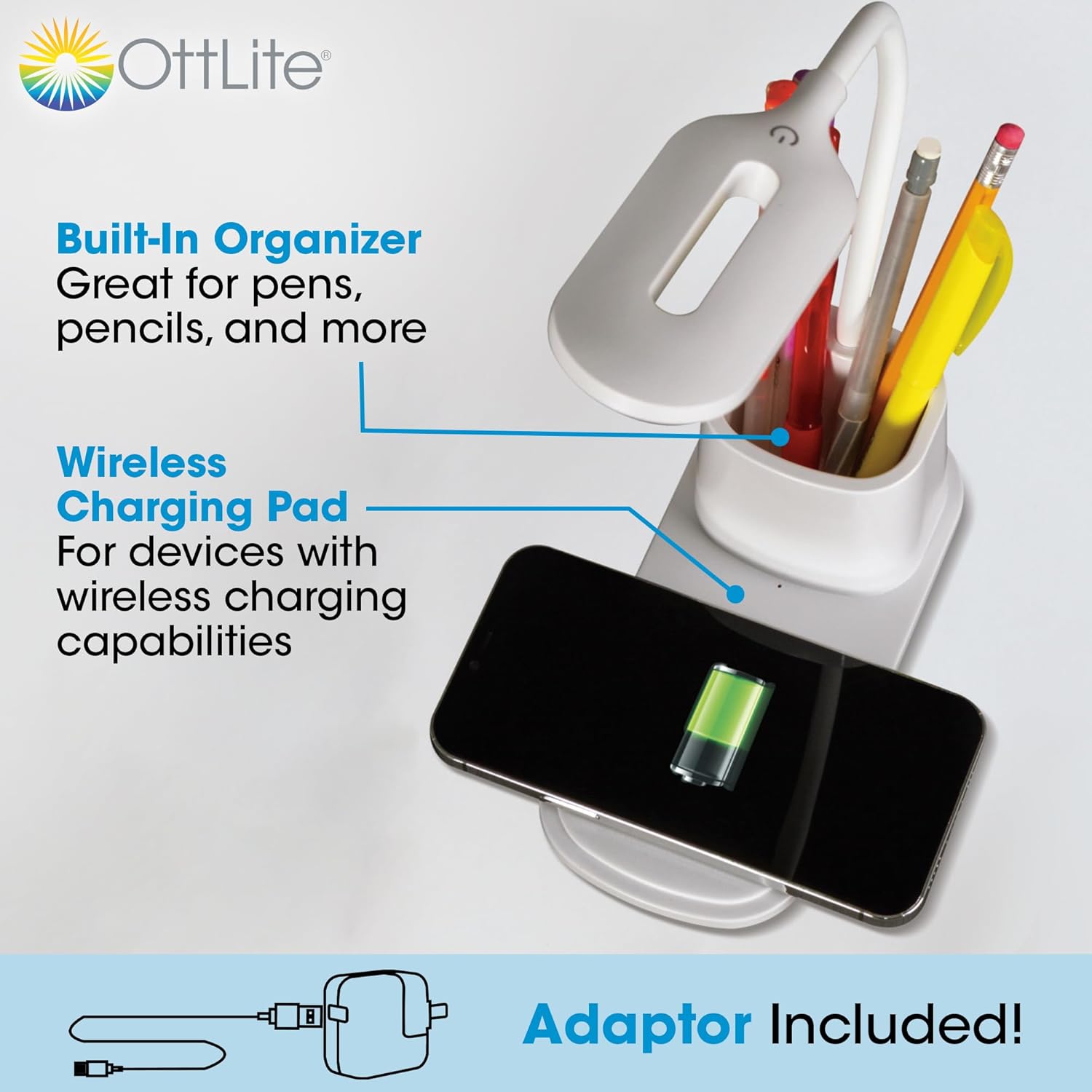 Illuminate Your Workspace: Ottlite Organizer LED Desk Lamp Review with Wireless Charging!