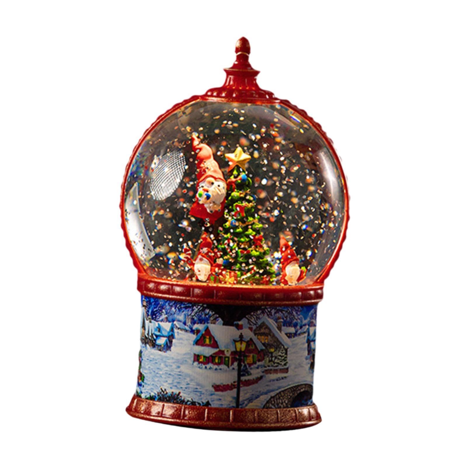 Bola de Nieve Navideña Globo Musical con Luz y Decoración de Resina con Efecto de Nieve Automática Adecuada para Regalo Adorno Interior Escenario de, Papá Noel, Individual