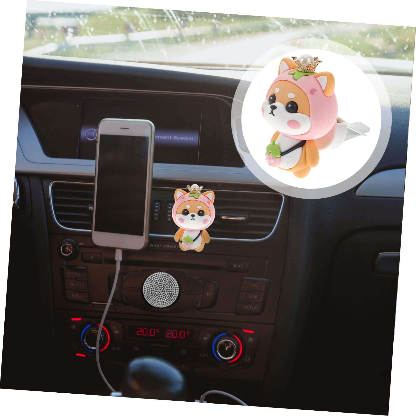 SOLUSTRE 3pezzi Profumatore Auto Clip Con Design Di Cagnolino Decorazione Per Ventilazione Leggera e Resistente Per Auto Ufficio e Casa Copre Odori Sgradevoli e Rinfresca