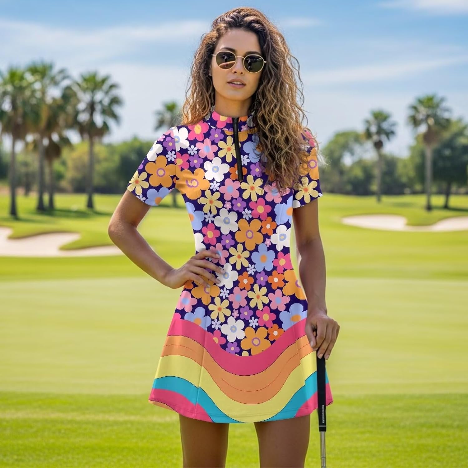 Stretch Golf Women Dress Multi-Sport Skort Dress Shorts Built-in Ball Pocket Summer Dresses Athletic Dresses