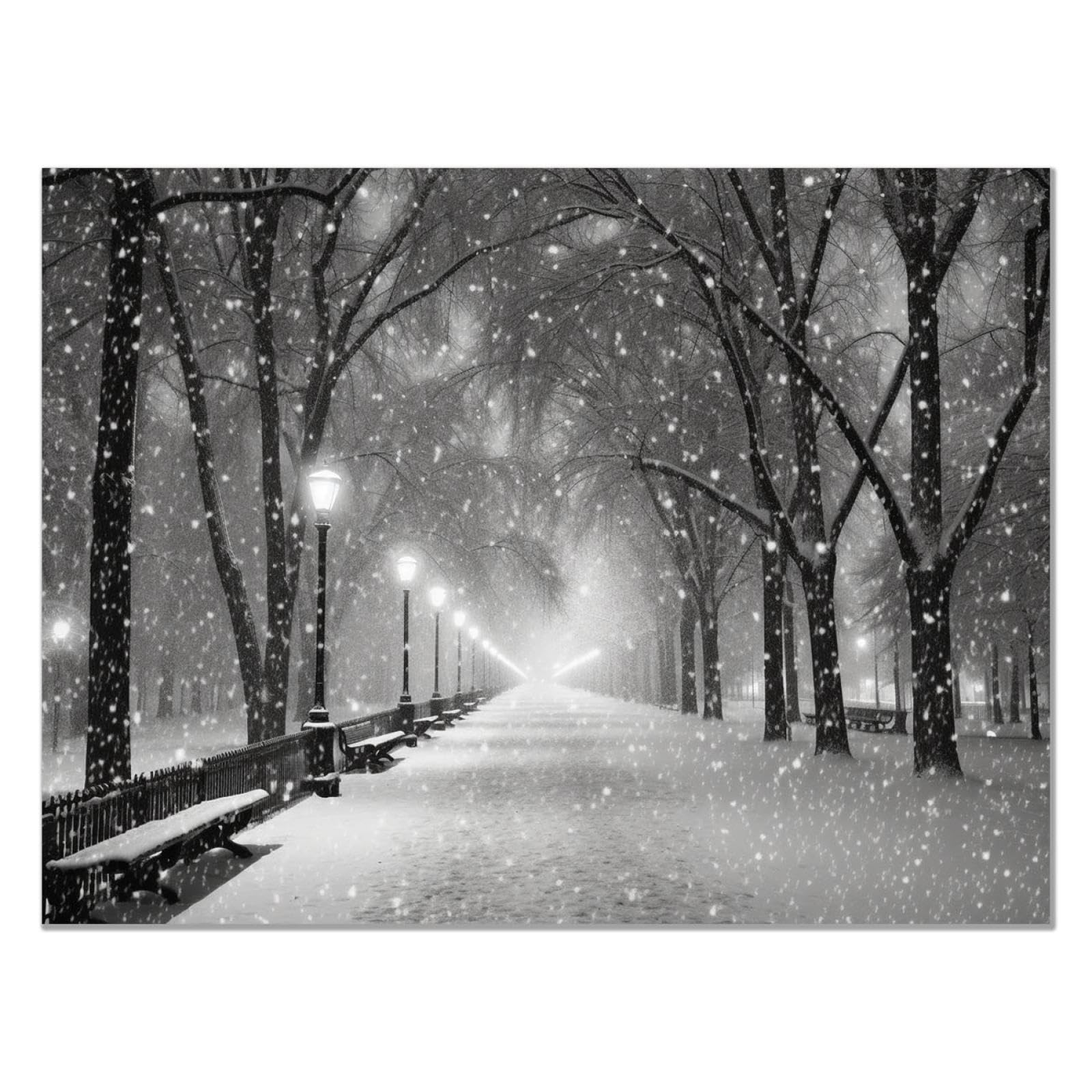 JOSUE Winter Snow Landscape Bathroom Canvas Wall Art, Nature Forest Sunset Grey,black Large Aesthetic Posters Room Decor For Gallery Living Room Bedroom Bathroom Art Decor -40x60cm Unframed — image 1