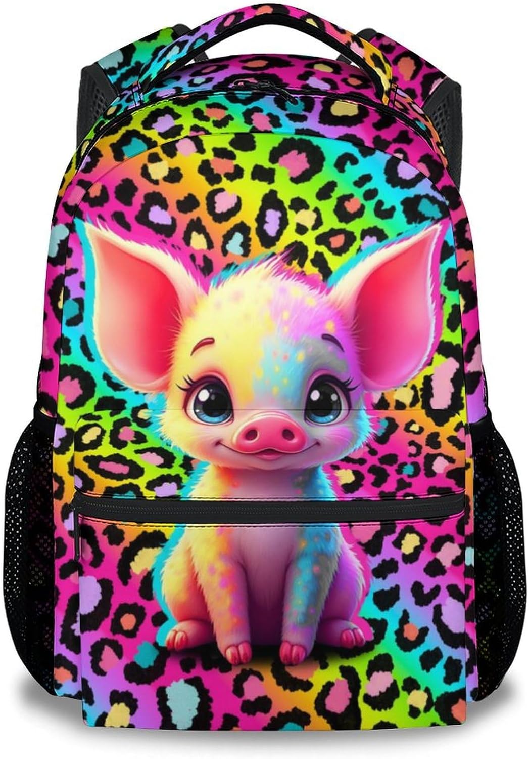 School Backpack for Kids - 17 Inch Tiger Backpack with Adjustable Straps - Cartoon Leopard Print Large Capacity Bookbag for Elementary