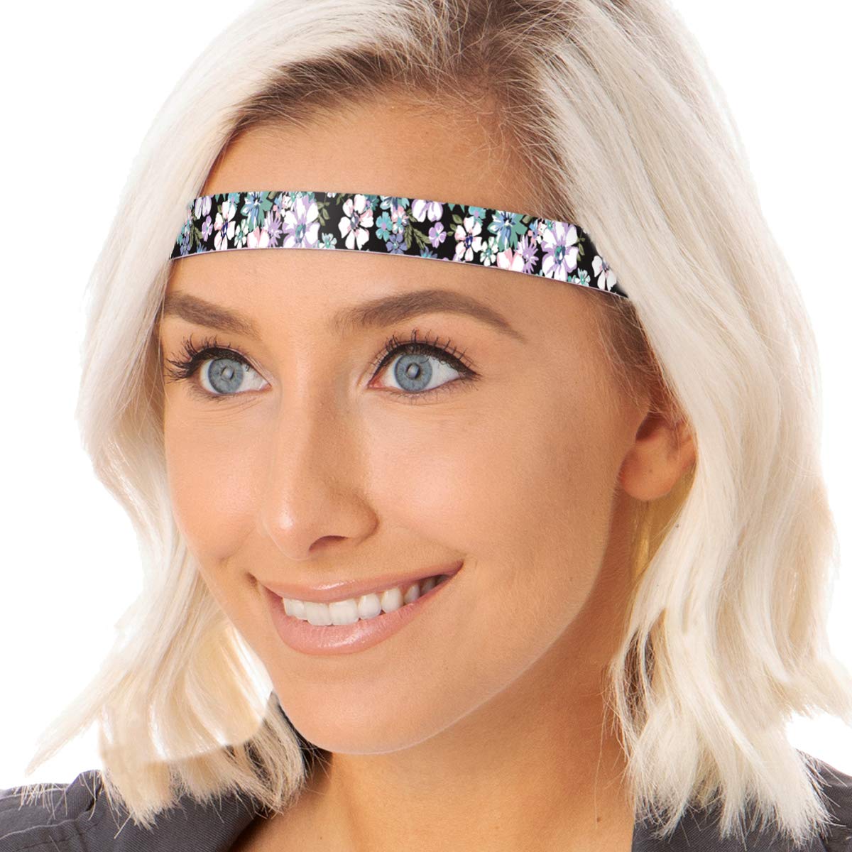 Hipsy Gift 10-Pack Bling Glitter Adjustable No Slip Skinny Pastel Headbands Hipsy Adjustable NO SLIP Bling Glitter Light Pink Wave Non-S main image 2
