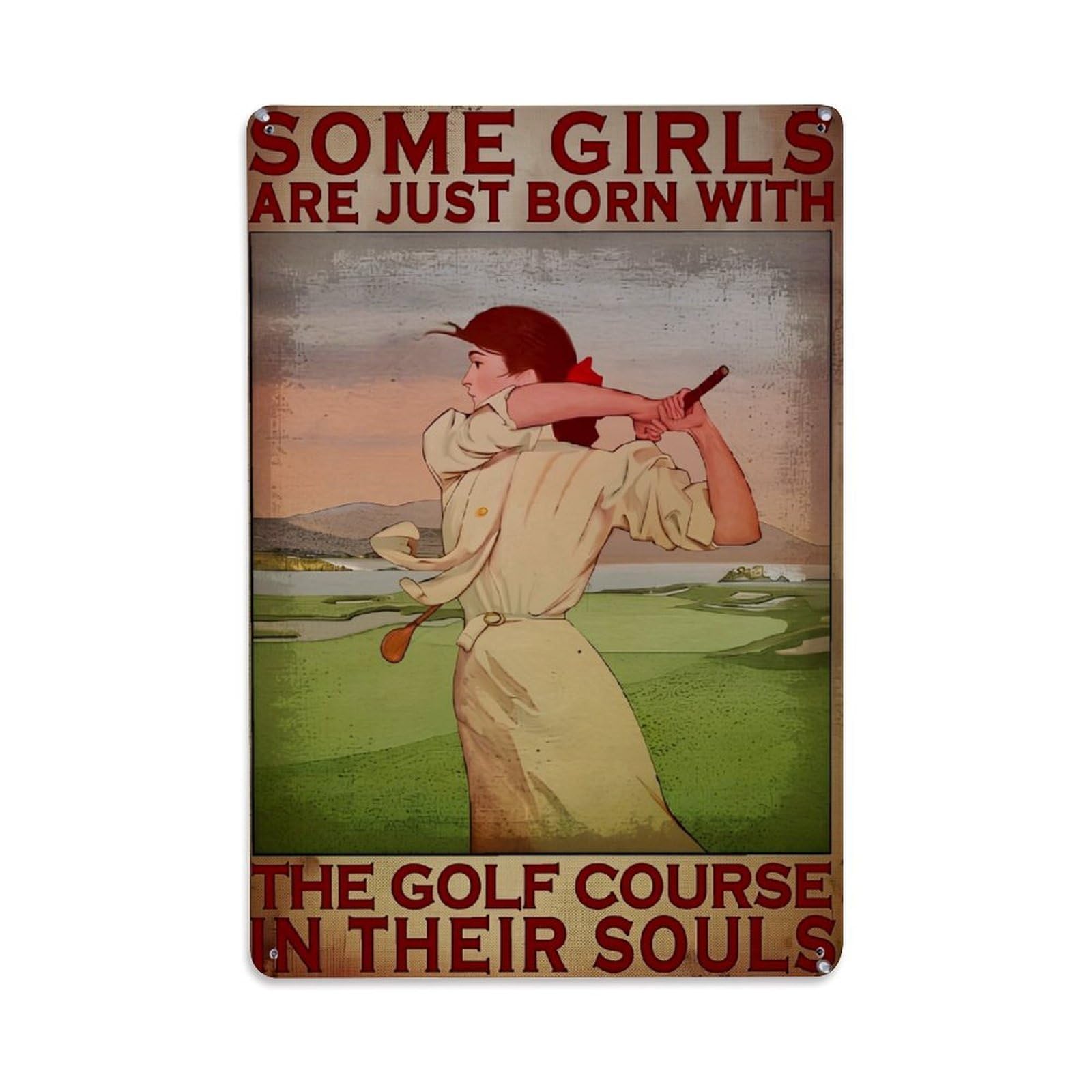 Nestemfo Girls Vintage Some Are Just Born Tin Sign Metal Sign, Living Room,Bar, Home, Bedroom Wall Decor,Retro Metal Poster 8X12 Inches