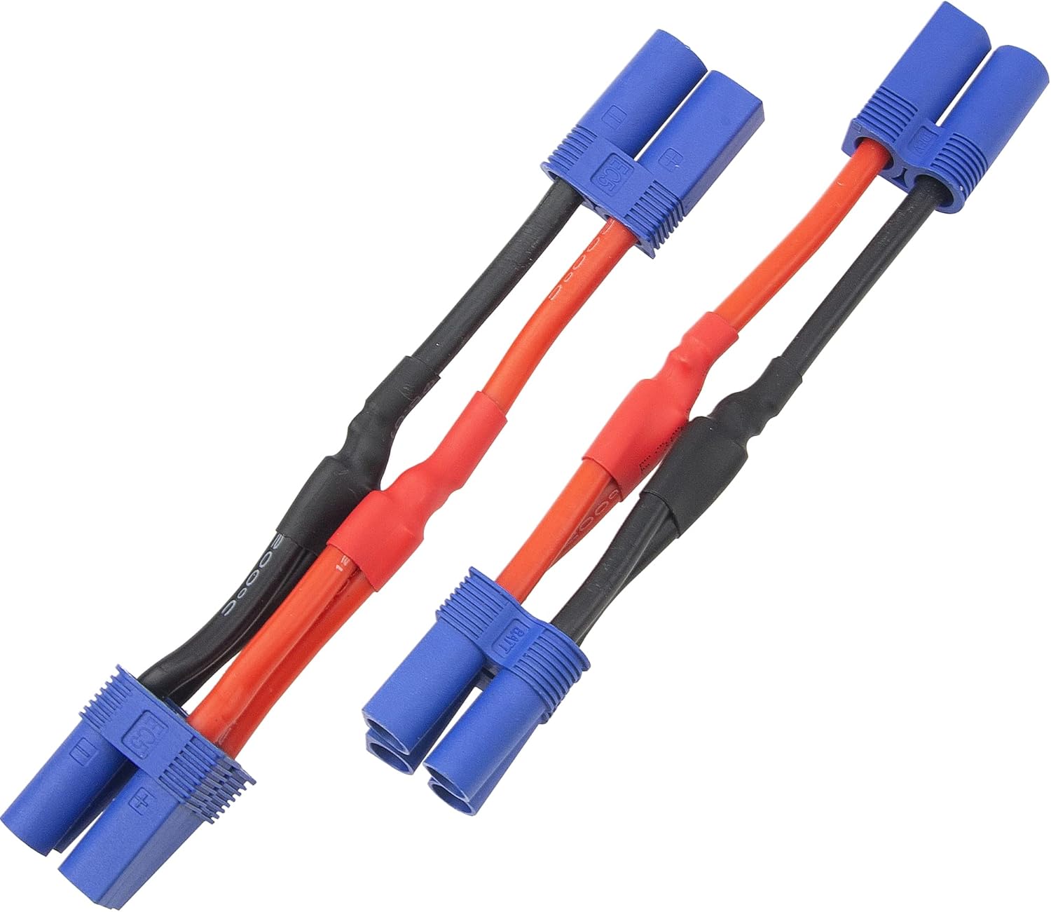 3Pcs HIRCQOO EC5 Plug 12AWG Soft Silicone Parallel 3.94" Y Splitter Harness Cable Adapter 1 Male to 2 Female for RC Car Truck Boat Quadcopter Lipo Battery ESC