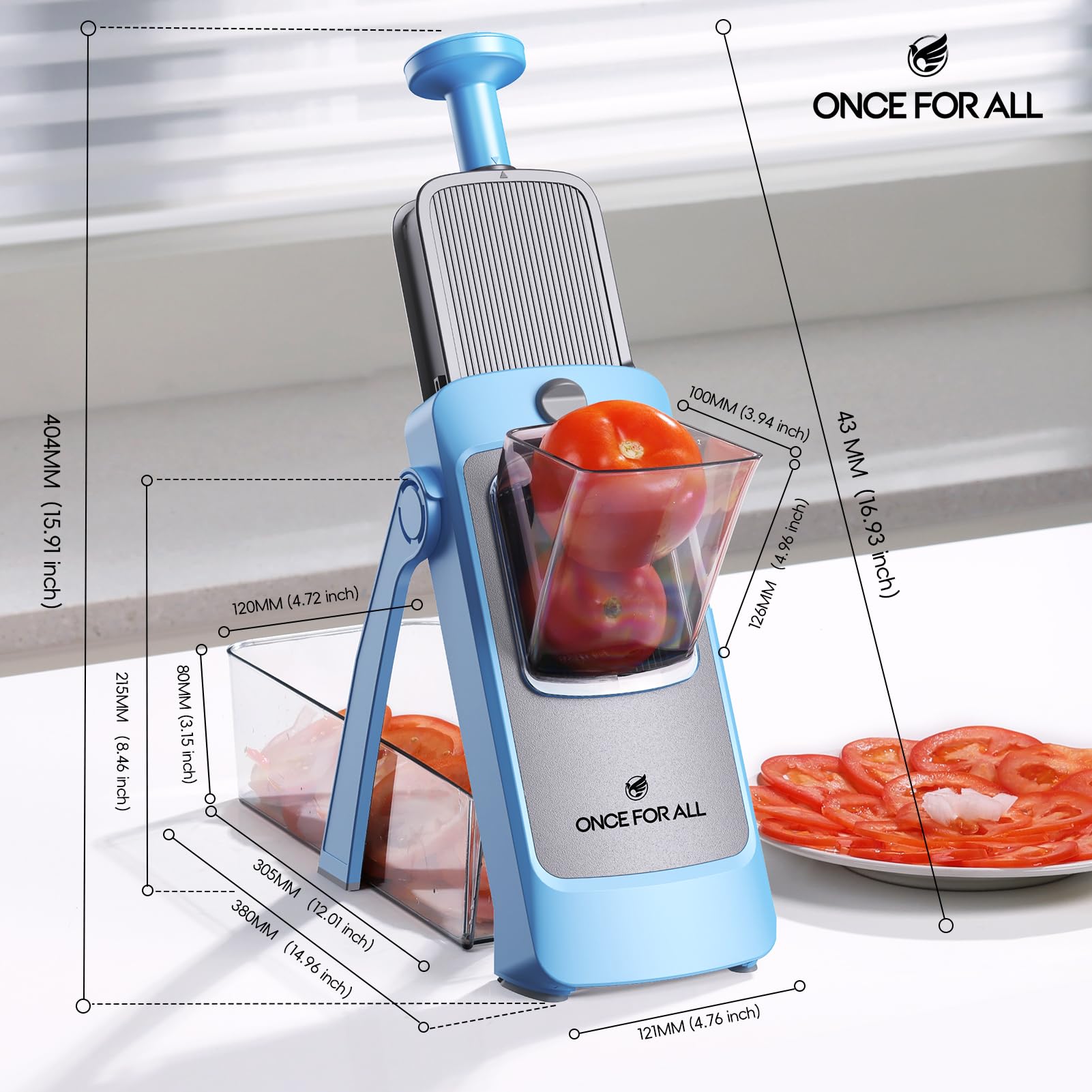 ONCE FOR ALL Mandolina Rebanadora de verduras Espesor ajustable | Patatas Cebolla Chopper Kitchen Chopping Artifact Multifuncional Cutte