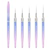MEKK Liner Brush for Nails Gel Set - 5pc Nail Art Brushes with Metal Handle - Sizes 79121520mm - Pink Acrylic Nail Brush for Gel Polish Painting