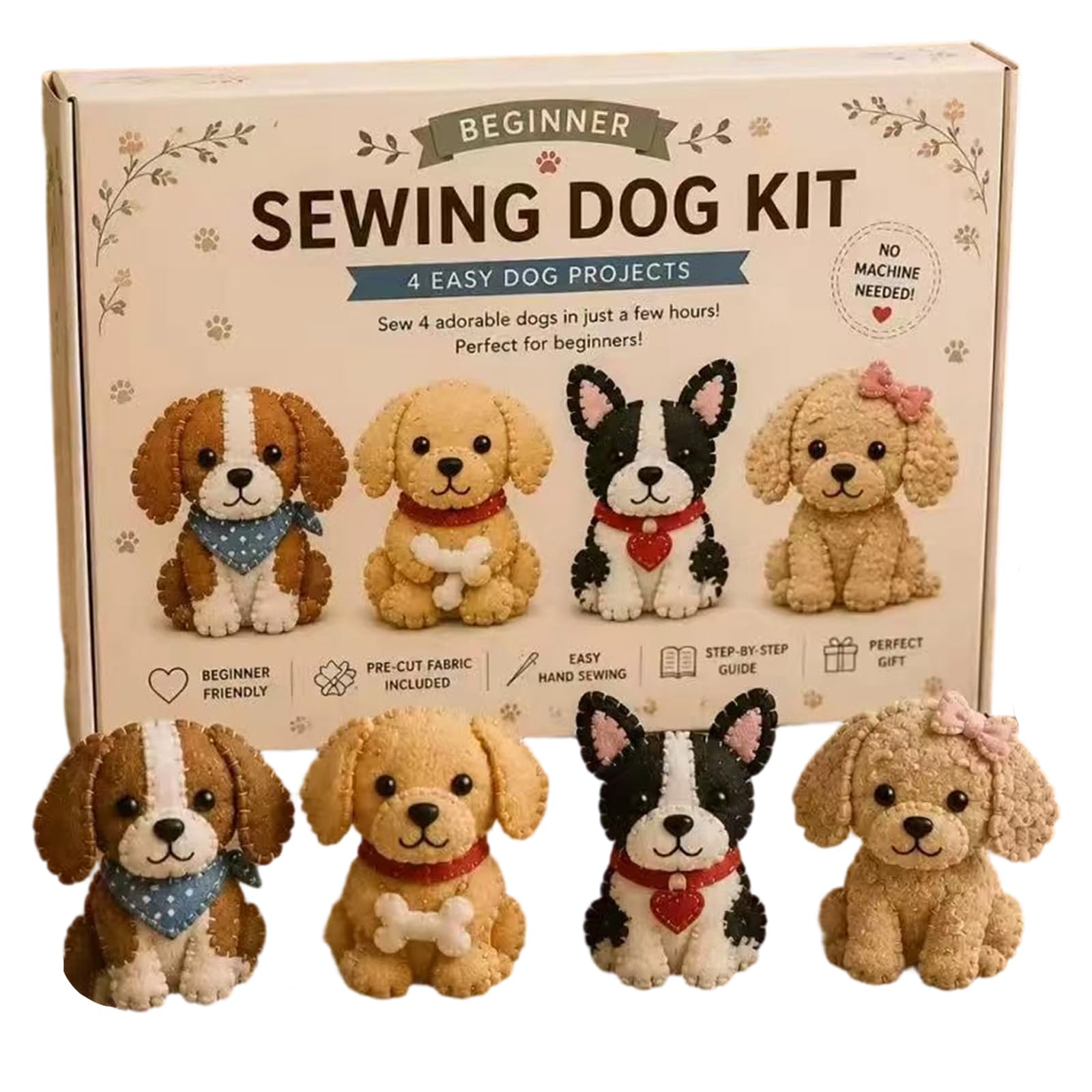 DIY Felt Patchwork Kit, Fairy Themed Sewing Set for Kids and Adults