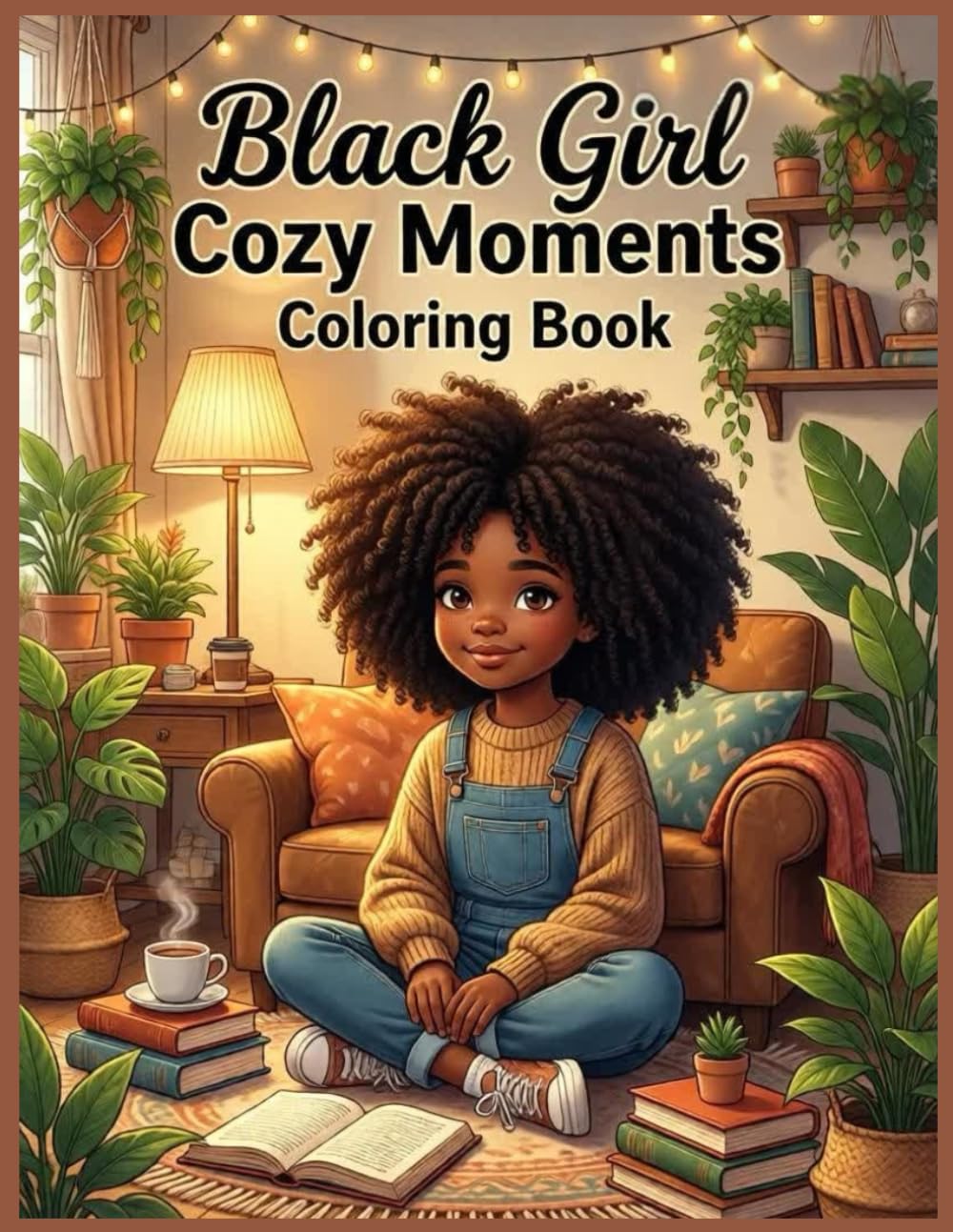 Black Girl Cozy Moments Coloring Book: Simple & Cute Coloring Pages for Adults and Teens Featuring African American Girls, Fashion, Natural Hair, Self-Care and Cozy Lifestyle