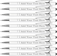 Vista 102 de Bolígrafos personalizados a granel grabados personalizados con punta de lápiz capacitivo, bolígrafos personalizados de tinta negra, regalos