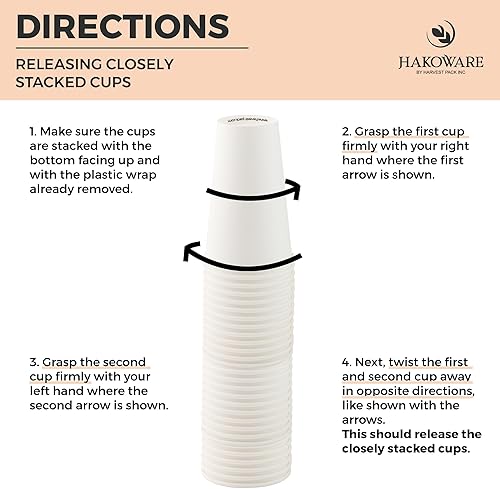 Miniatura 4 de Paquete de 1000 vasos de papel desechables de una sola pared blanca de 16 onzas + tapas negras, bebidas calientes, agua, café, té, cacao, café,