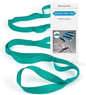 Scotamalone Yoga Strap Multi-Loop Strap Stretch Strap Nonelastic Stretch Bands Exercise Bands Rehab Strap for Rehab,Stretching,Physical Therapy, Pilates,Dance,Gymnastics with Instructional Guide - coolthings.us