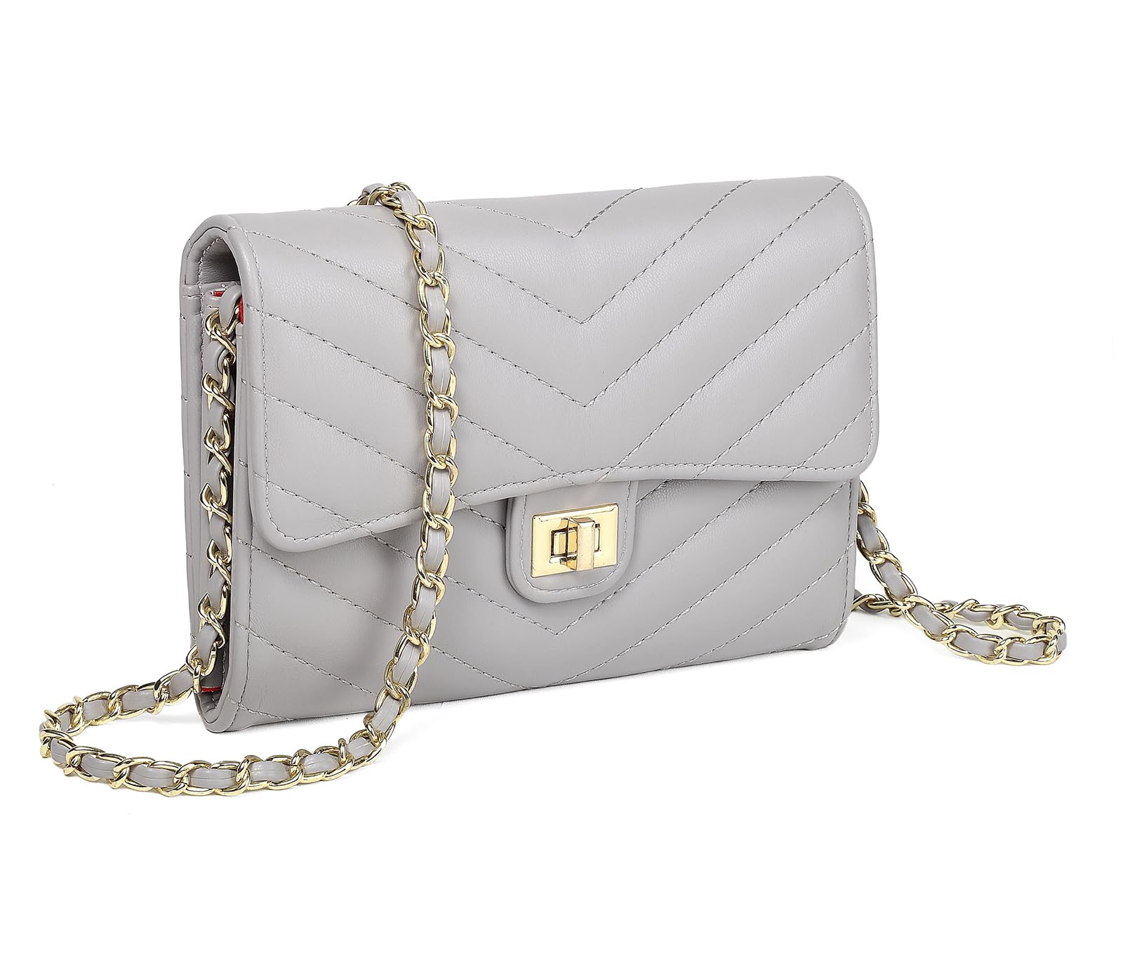 YAZEKOUS Crossbody Bags for Women, Small Purses with Card Slots for Travel Daypack Grey