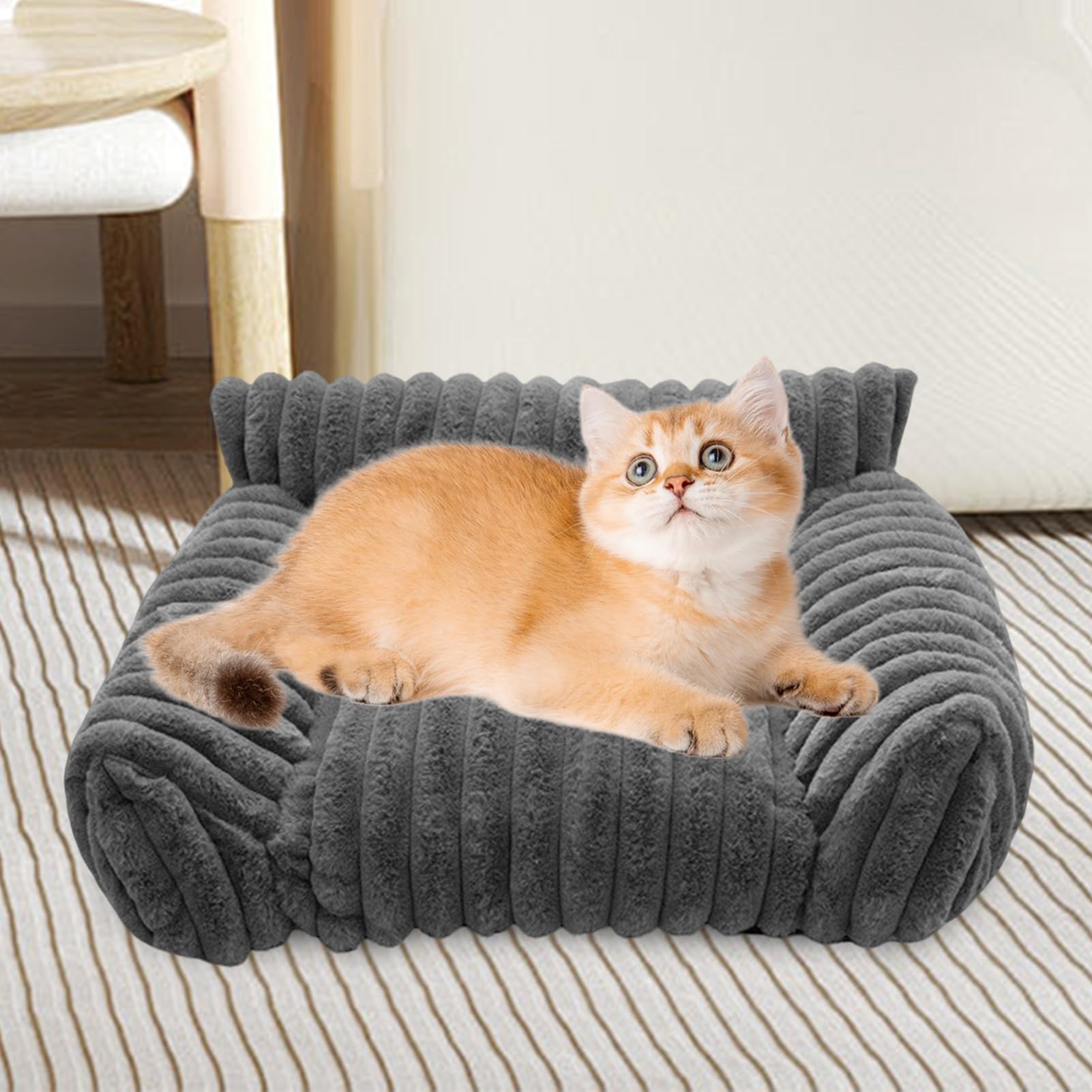 Sofas Bett für Haustiere, Sofa für Haustiere, für den Innenbereich, erhöht, flauschig, für Katzen und Hunde, für den Innen- und Außenbereich, Reisen, Apartment, Auto, Hof