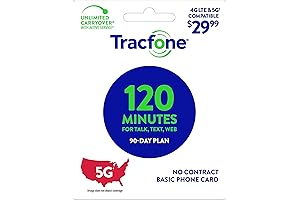 Tracfone Prepaid Cell Phone Plan with 120 Minutes and 90-Day Expiration