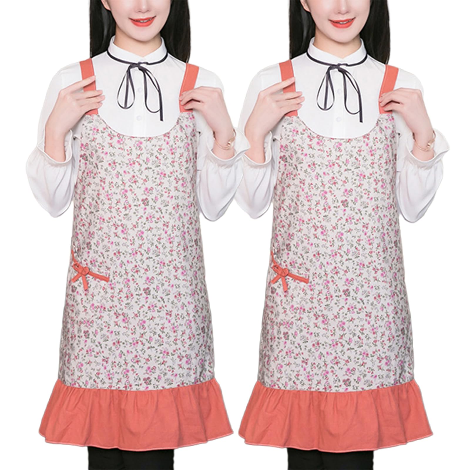 Tablier court rose lot de 2 pour éviter les taches en cuisine et réussir le service