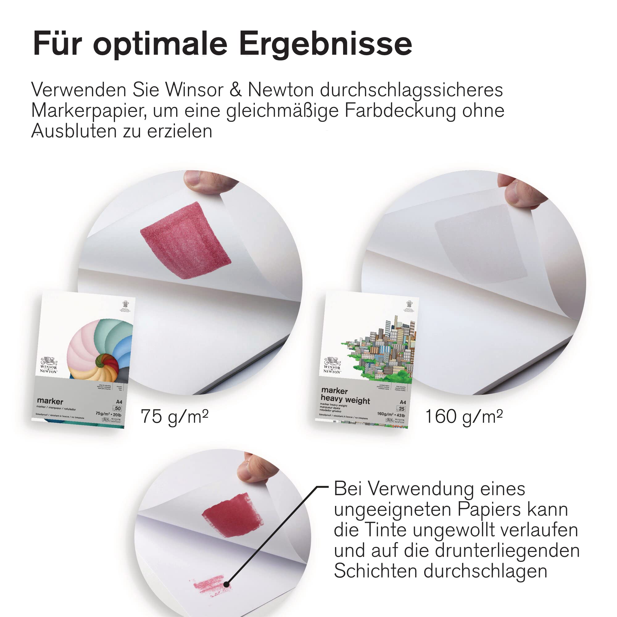Winsor & Newton 0290080 BrushMarker (für Zeichnungen, Kalligraphie, Design und Layouts, streifenfreies Zeichnen mit Keil- und Pinselspitze) 48 Farben Set