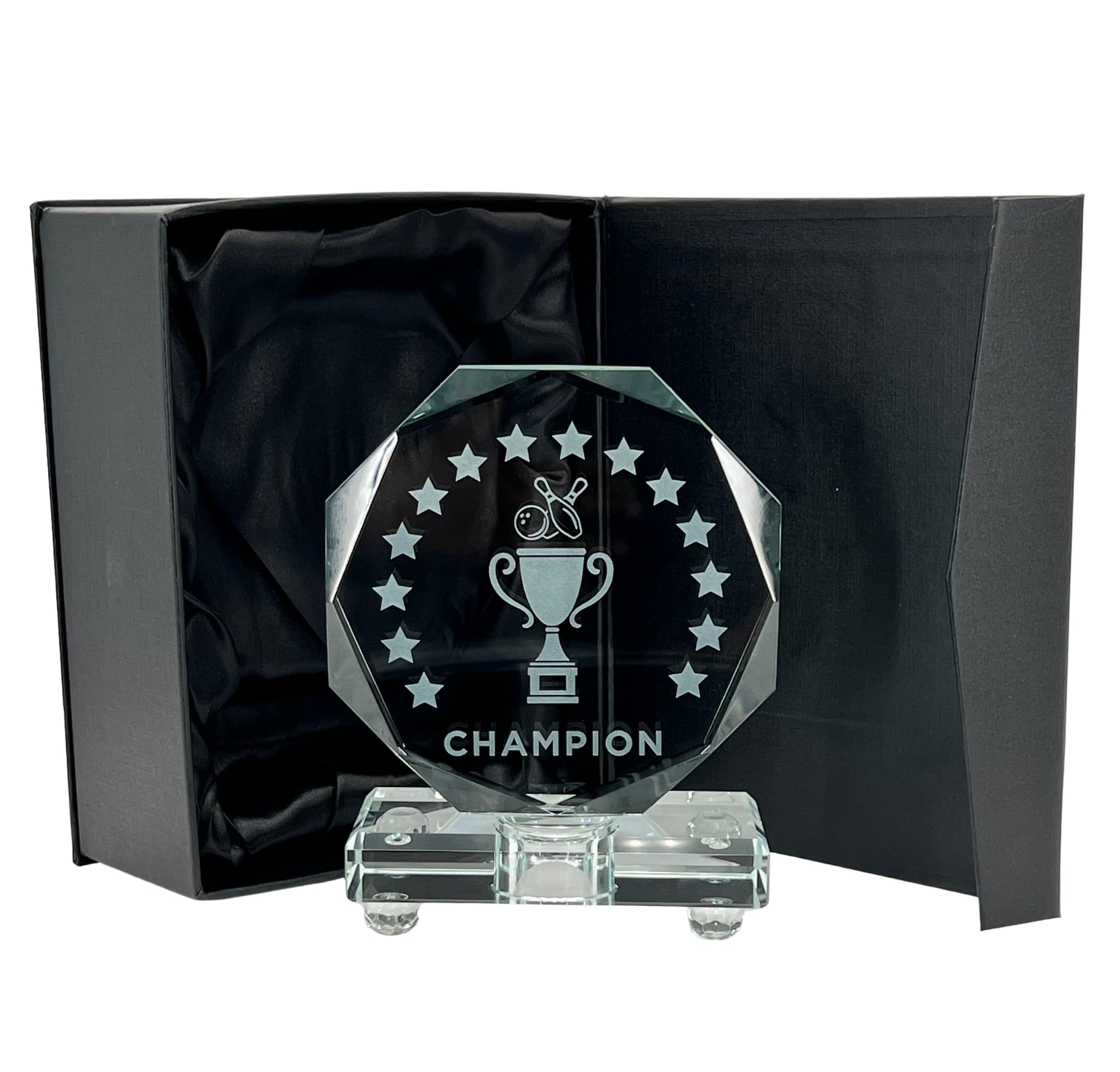 Express Medals Various 6 Inch Octagon Crystal Sport Trophy Award plaques Awards Recognition Gift Champion Prize