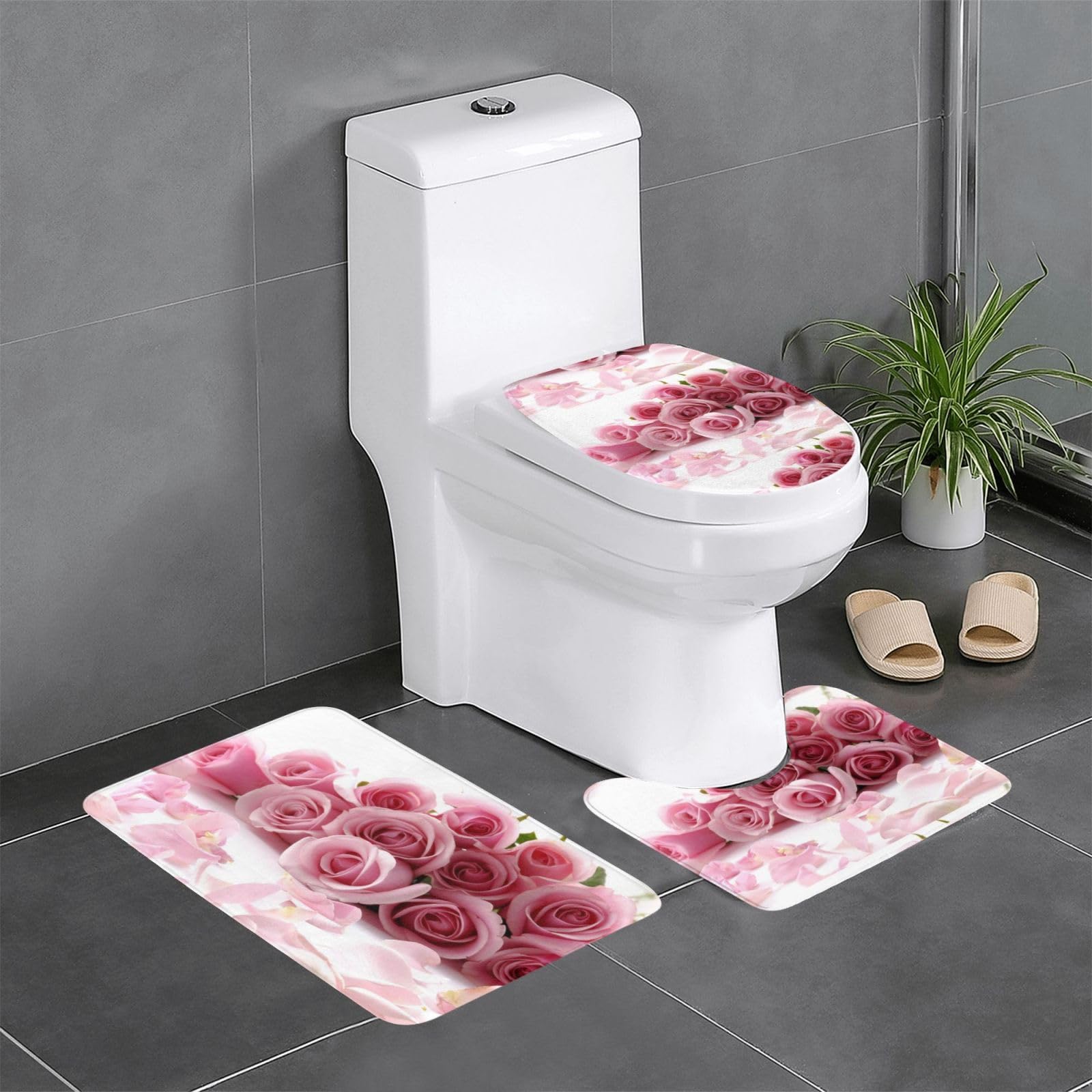 Tapis de sol flanelle rose absorbant et sécurisé avec envers spécial