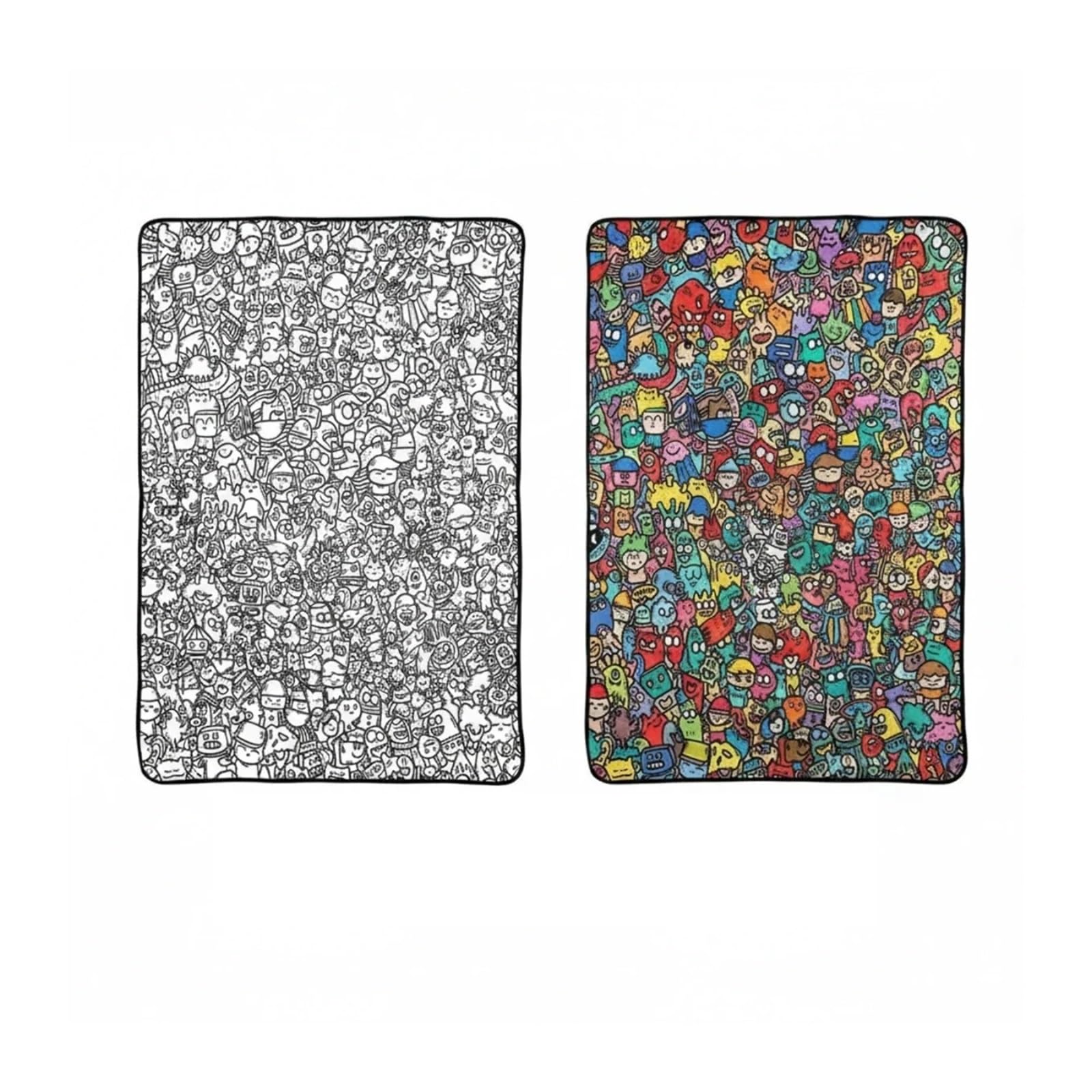 coperta da colorare Divertente coperta interattiva con graffiti da colorare fai te(Style B- 100x150cm)
