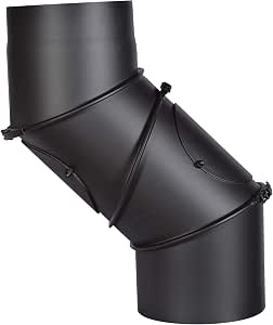 TUBO STUFA CANNA fumaria scarico fumi acciaio smaltato nero opaco SAVE