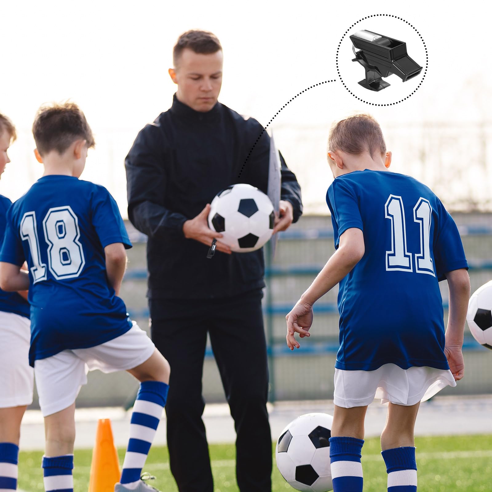 Relaxweex 2 Sets Finger Grip Referee Whistle Soccer Coach Whistles with Fingers Flip Grip Football Hockey Hand Whistle Metallic Loud Sports Whistle with Rubber Sleeve for Coaches Polices - Image 6