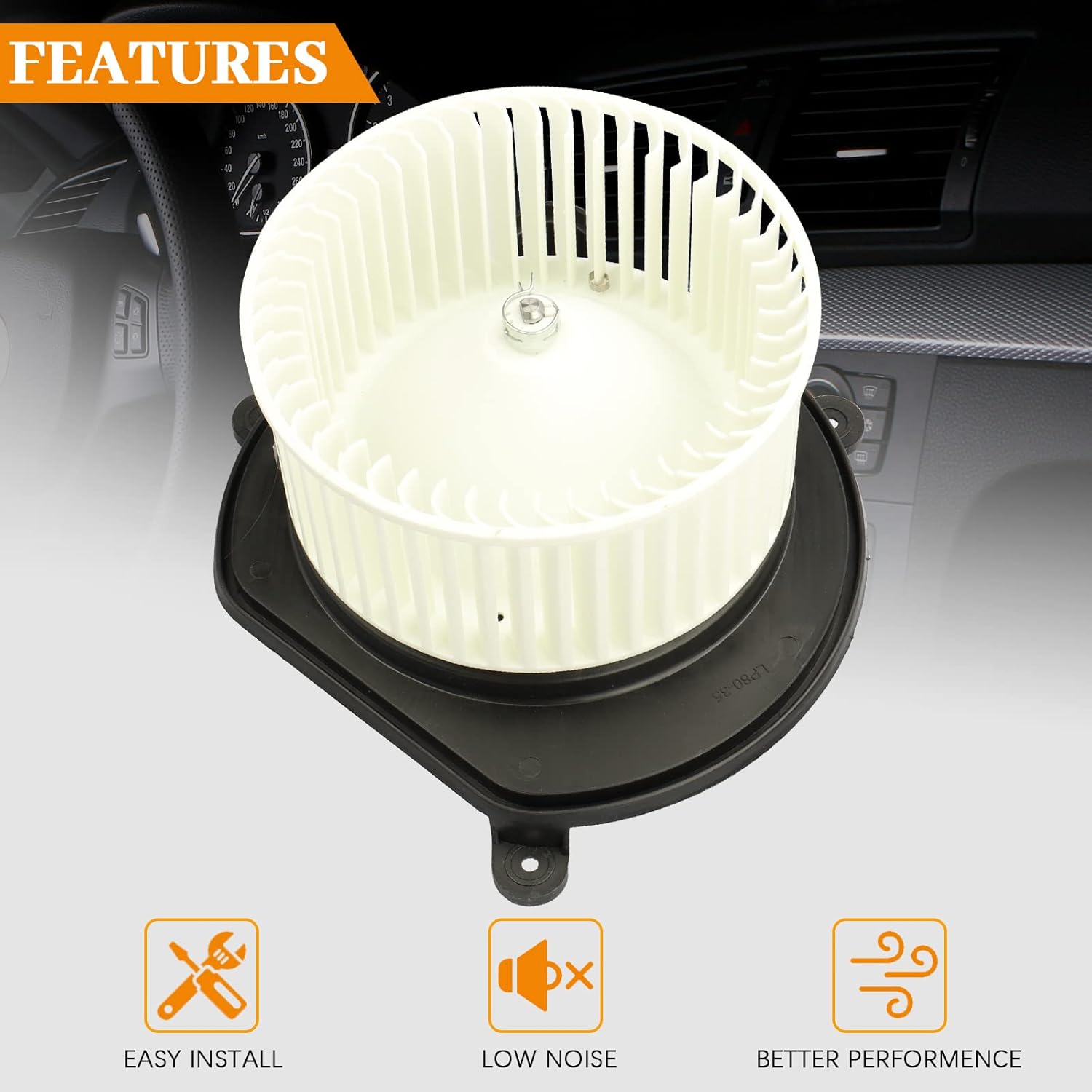 AC Heater Blower Motor Fan Assembly 700168 Fit for Jeep Commander 2006-2007 ，for Jeep Grand Cherokee 2005-2010, OE Replaces：700168, 5143099AA, 5143099AB, CH3126124, PM9276, 75806