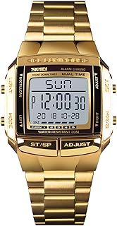Orologi da Uomo Orologio Digitale da Lavoro in Acciaio Inossidabile Impermeabile Quadrato Sport all'Aria Aperta Ragazzi con Retroilluminazione A LED Orologi Militari Cronografo Analogico