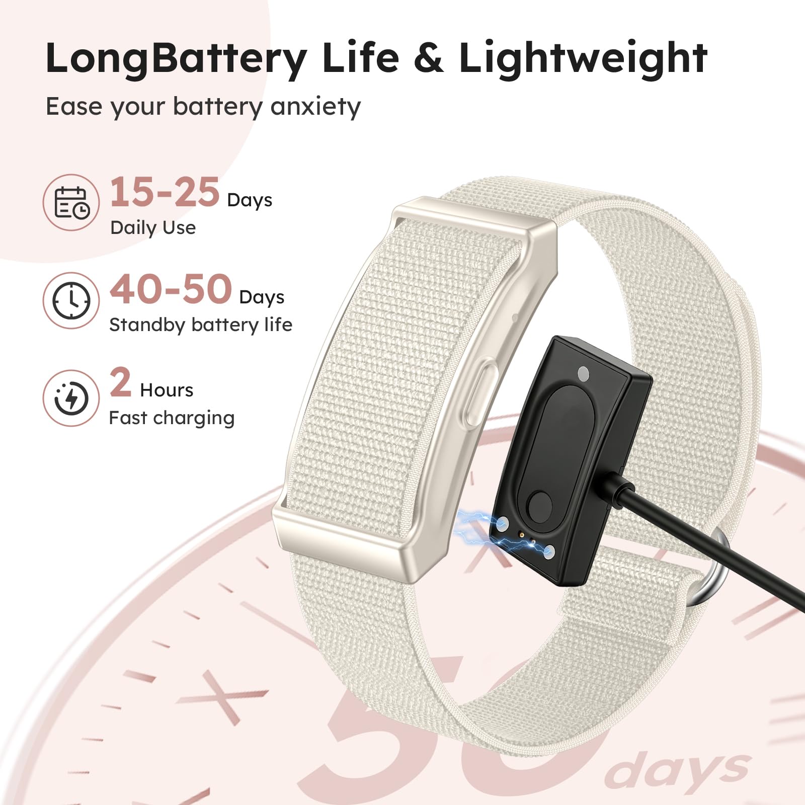 Fitness Armband ohne Display mit 2 Armbänder, Smart Band Aktivitätstracker Schlaftracker Schrittzähler Langer Akkulaufzeit Wecker Armband Vibration Laufuhr