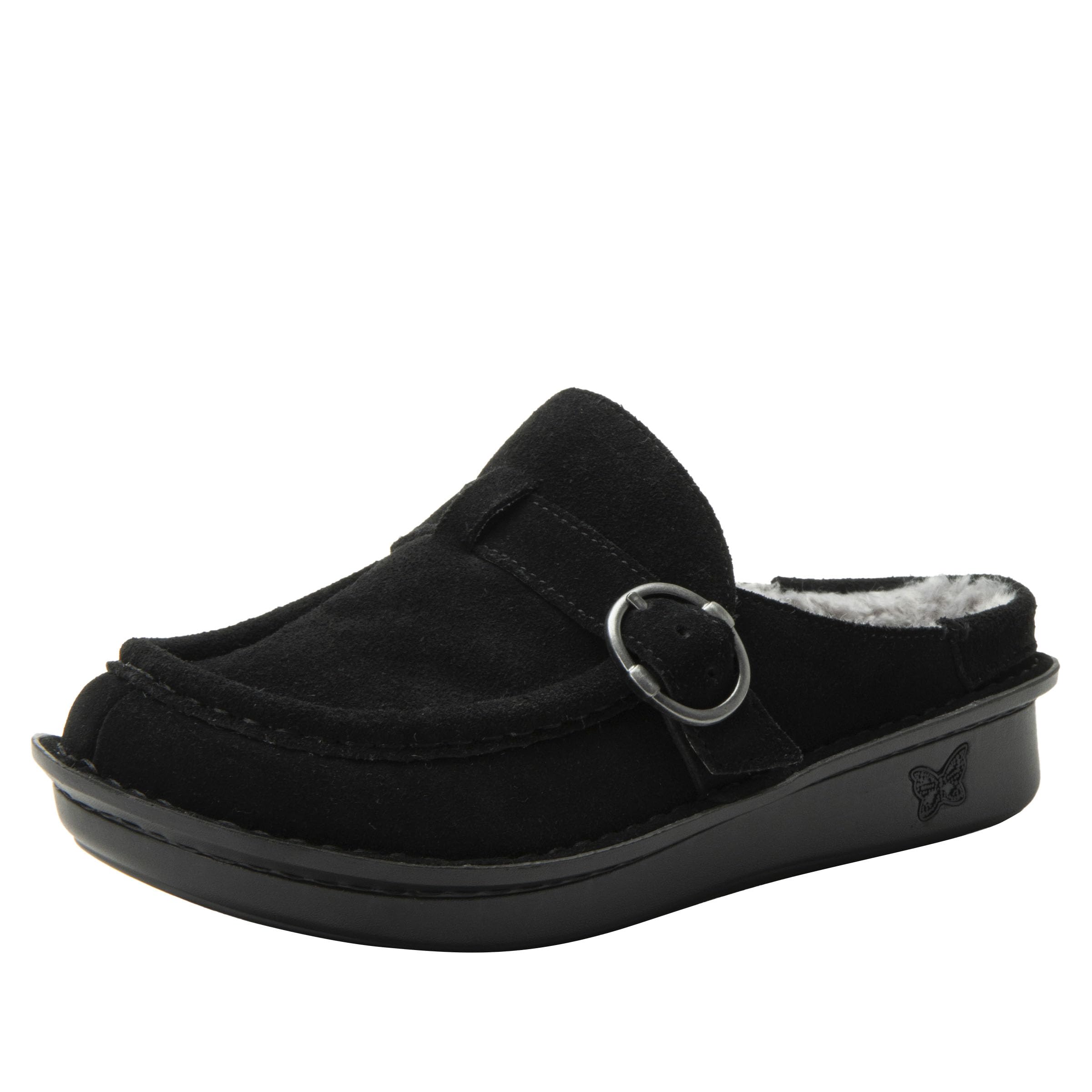 Alegria Women's Brigid Leather Moc Toe Open Back Clog with Heel Cup